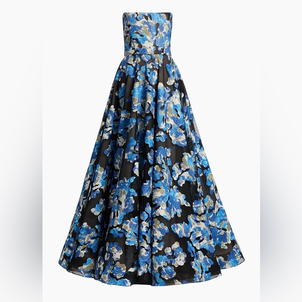 Bronx and Banco Black and Blue Floral Maxi Dress